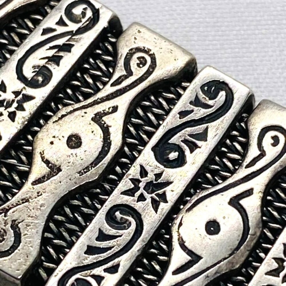SOLD!! Konstantino Sterling Silver Turquoise Panel Links Bracelet 6.75" - Picture 13 of 16